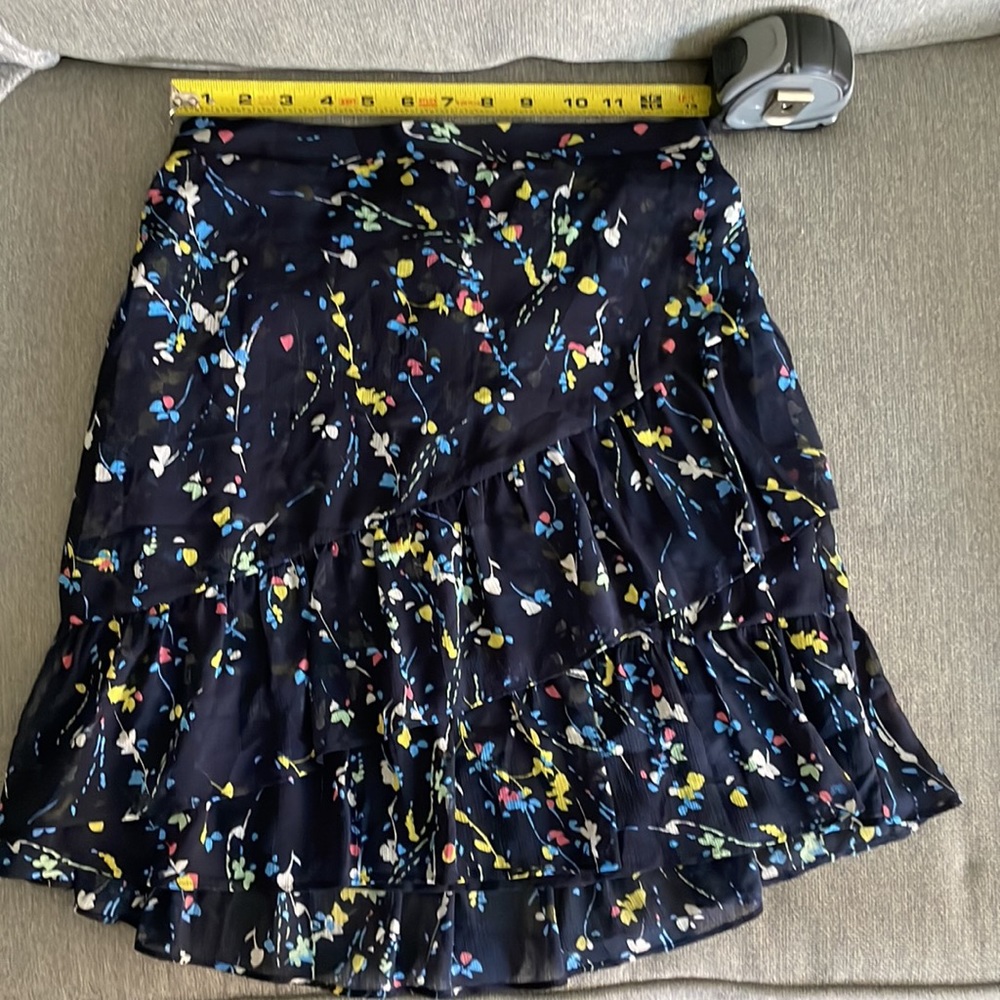 Banana Republic Ruffle Fit and Flare Skirt - Navy XS